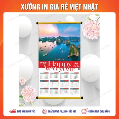 Lịch treo tường 2.026 - Giá 99.000₫, mẫu sẵn & theo yêu cầu, in lấy ngay, Việt Nhật