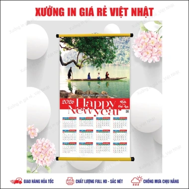 Lịch treo tường 2.026 - Giá 99.000₫, mẫu sẵn & theo yêu cầu, in lấy ngay, Việt Nhật