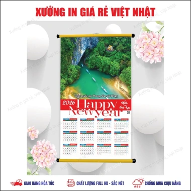Lịch treo tường 2.026 - Giá 99.000₫, mẫu sẵn & theo yêu cầu, in lấy ngay, Việt Nhật