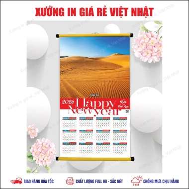 Lịch treo tường 2.026 - Giá 99.000₫, mẫu sẵn & theo yêu cầu, in lấy ngay, Việt Nhật