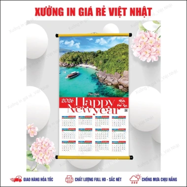 Lịch treo tường 2.026 - Giá 99.000₫, mẫu sẵn & theo yêu cầu, in lấy ngay, Việt Nhật