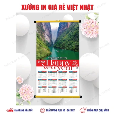 Lịch treo tường 2.026 - Giá 99.000₫, mẫu sẵn & theo yêu cầu, in lấy ngay, Việt Nhật