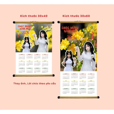 Lịch treo tường 2.026 in theo yêu cầu - Thiết kế cá nhân, giá ưu đãi 50.000₫