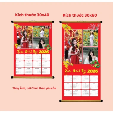 Lịch treo tường 2.026 in theo yêu cầu - Thiết kế cá nhân, giá ưu đãi 50.000₫