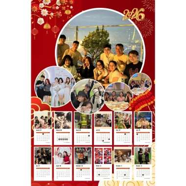 Lịch treo tường 2.026 nẹp ống sáo, ép gỗ - Thiết kế miễn phí theo yêu cầu, giá ưu đãi 86.130₫