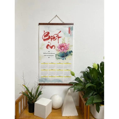 Lịch treo tường 2.026 Tranh Thư Pháp Canvas 40x70cm kèm nẹp gỗ 2 đầu, lịch âm, giá chỉ 135k 3 Lịch treo tường 2.026 Tranh Thư Pháp Canvas 40x70cm kèm nẹp gỗ 2 đầu, lịch âm, giá chỉ 135k 3
