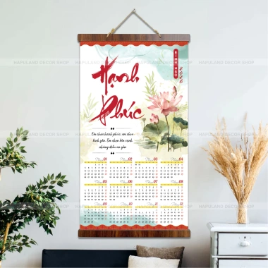 Lịch treo tường 2.026 Tranh Thư Pháp Canvas 40x70cm kèm nẹp gỗ 2 đầu, lịch âm, giá chỉ 135k 5 Lịch treo tường 2.026 Tranh Thư Pháp Canvas 40x70cm kèm nẹp gỗ 2 đầu, lịch âm, giá chỉ 135k 5
