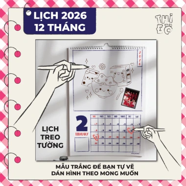 Lịch treo tường mẫu trắng tự thiết kế, in ảnh theo yêu cầu - giá ưu đãi 80.000đ