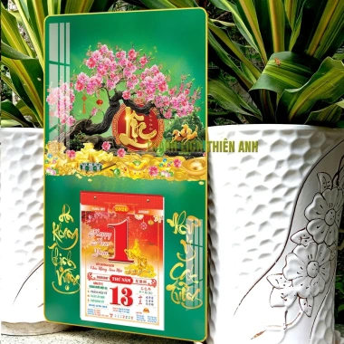 Lịch treo tường tráng gương Hoa Đào Bloc 14.5x20.5cm giá ưu đãi 159.000 VND 2