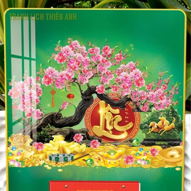 Lịch treo tường tráng gương Hoa Đào Bloc 14.5x20.5cm giá ưu đãi 159.000 VND 5