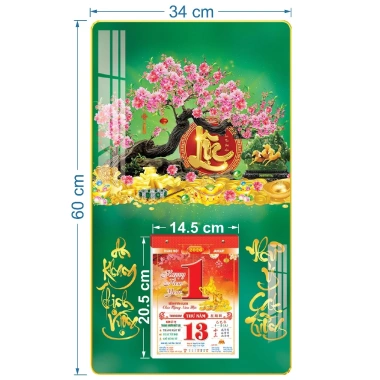 Lịch treo tường tráng gương Hoa Đào Bloc 14.5x20.5cm giá ưu đãi 159.000 VND 6