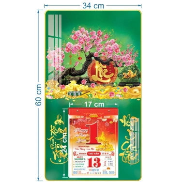 Lịch treo tường tráng gương Hoa Đào Bloc 14.5x20.5cm giá ưu đãi 159.000 VND 7