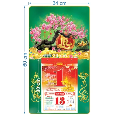 Lịch treo tường tráng gương Hoa Đào Bloc 14.5x20.5cm giá ưu đãi 159.000 VND 9