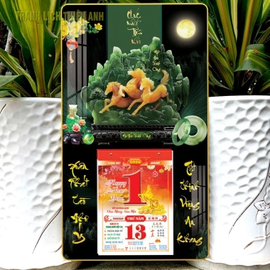 Lịch treo tường tráng gương Mã Đáo - kèm bloc 14.5x20.5cm, giá ưu đãi 139.000₫