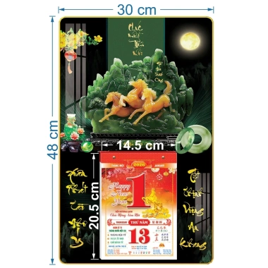 Lịch treo tường tráng gương Mã Đáo - kèm bloc 14.5x20.5cm, giá ưu đãi 139.000₫ 6