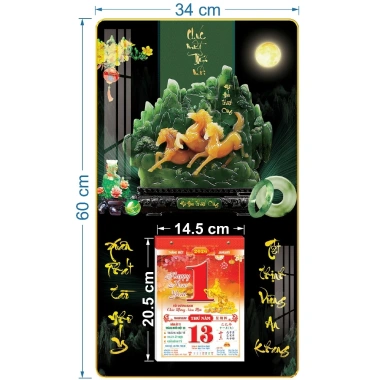 Lịch treo tường tráng gương Mã Đáo - kèm bloc 14.5x20.5cm, giá ưu đãi 139.000₫ 7