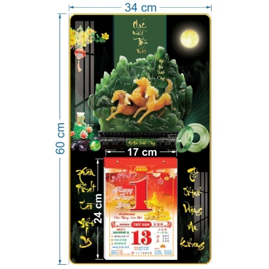 Lịch treo tường tráng gương Mã Đáo - kèm bloc 14.5x20.5cm, giá ưu đãi 139.000₫ 8