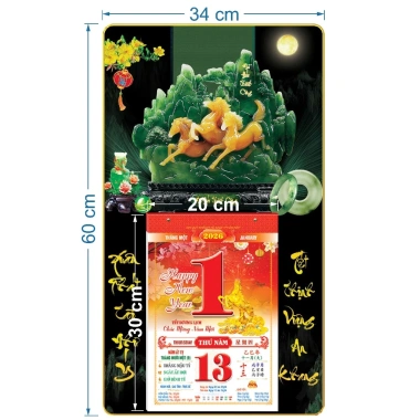 Lịch treo tường tráng gương Mã Đáo - kèm bloc 14.5x20.5cm, giá ưu đãi 139.000₫ 9