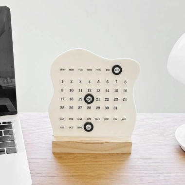 Lịch vạn niên gỗ CÔNG CỤ Montessori – Điều chỉnh tuần‑tháng, hiển thị ngày, lịch trình bàn văn phòng