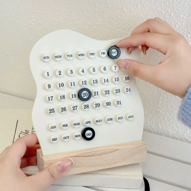 Lịch vạn niên gỗ CÔNG CỤ Montessori – Điều chỉnh tuần‑tháng, hiển thị ngày, lịch trình bàn văn phòng