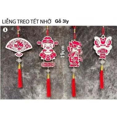 Liễn gỗ treo cây, tua dua gỗ trang trí Tết – Giá chỉ 13.500₫, chất liệu tự nhiên, sáng bóng 3