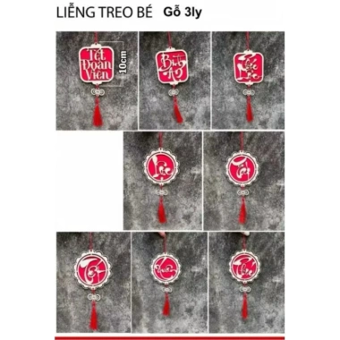 Liễn gỗ treo cây, tua dua gỗ trang trí Tết – Giá chỉ 13.500₫, chất liệu tự nhiên, sáng bóng 6