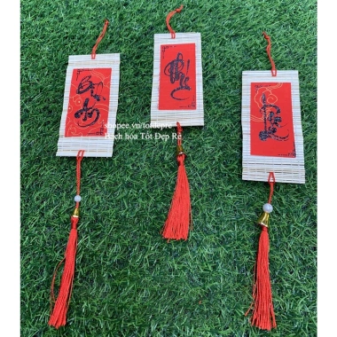 Liễn mành tre Tết Xuân Phúc Lôc Thọ Đèn chữ Tết tháp bánh trang trí 25k 2