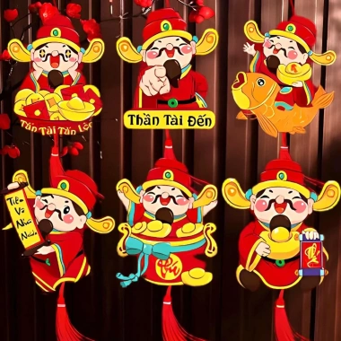 Liễng Dây Treo Trang Trí Tết Thần Tài, Cá Chép, Cây Đào, Cây Mai Phụ Kiện Decor Thẻ Tag Giá 17.000đ