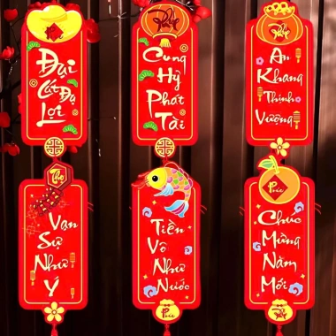 Liễng Dây Treo Trang Trí Tết Thần Tài, Cá Chép, Cây Đào, Cây Mai Phụ Kiện Decor Thẻ Tag Giá 17.000đ