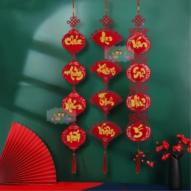 Liễng treo 1m Khánh tết - Trang trí Tết 2.024, chữ thư pháp kim tuyến, chỉ 60.000₫