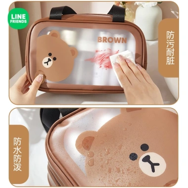 Line FRIENDS Túi Giặt Tách Ướt Khô Du Lịch Di Động Trong Suốt Chống Thấm Nước