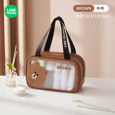 Line FRIENDS Túi Giặt Tách Ướt Khô Du Lịch Di Động Trong Suốt Chống Thấm Nước