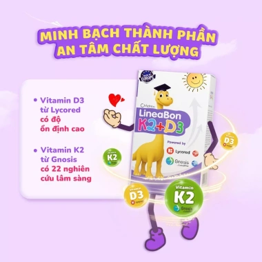 Lineabon D3 K2 - Canxi hấp thu nhanh, tăng đề kháng cho bé | Giá ưu đãi 280.500₫ - Mẹ Bỏng Babycare 2 Lineabon D3 K2 - Canxi hấp thu nhanh, tăng đề kháng cho bé | Giá ưu đãi 280.500₫ - Mẹ Bỏng Babycare 2
