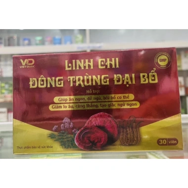 Linh Chi Đông Trùng Đại Bổ 30 viên - Giúp ăn ngon, ngủ sâu, bồi bổ, giảm lo âu, căng thẳng - Giá 285.000 VND