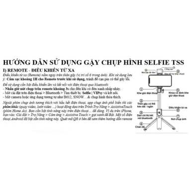 Linh kiện Phụ kiện Gậy chụp ảnh Selfie 3 chân TSS - Chỉ 35.000đ, giảm 7.350đ 4