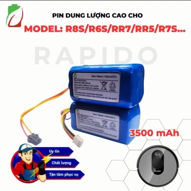 Linh kiện robot hút bụi Rapido R8S RR8 R6S RR6 RR7 chuẩn LG Samsung 3.500mAh - Bảo hành 9 tháng - Giá ưu đãi 289.000₫