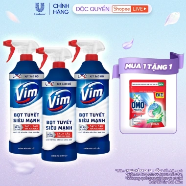 Live Combo 3 chai Bọt Tuyết siêu mạnh tẩy bồn cầu, nhà vệ sinh 500ml - Diệt 99,9% vi khuẩn, giá 136.000 VND