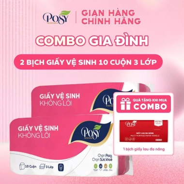 LIVE KOL Combo 2 Bịch Giấy Vệ Sinh Posy 10 Cuộn 3 Lớp Mềm Mịn Không Bụi - Giá Ưu Đãi 135.000 VND 9 LIVE KOL Combo 2 Bịch Giấy Vệ Sinh Posy 10 Cuộn 3 Lớp Mềm Mịn Không Bụi - Giá Ưu Đãi 135.000 VND 9