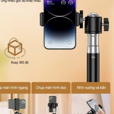 Live Tripod 2M Selfie Stick cho điện thoại, điều khiển từ xa, giá 85.000₫ 4
