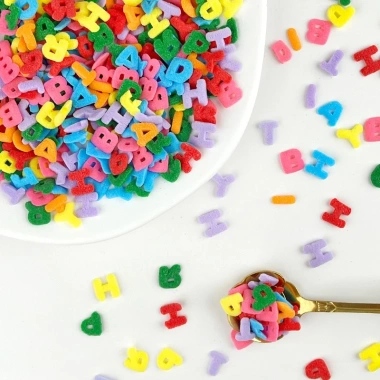 Lọ 100g Cốm và Bi Đường Chữ Mix Sắc Màu - Trang Trí Bánh Kem, Giá 50.000 VNĐ