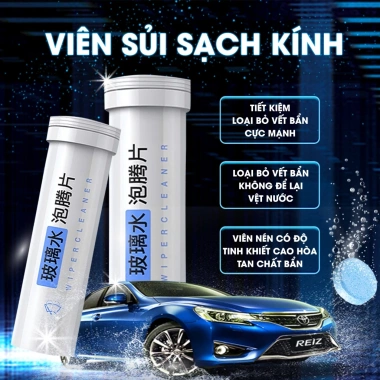 Lọ 15 viên sủi rửa kính ô tô đậm đặc tiện dụng 1 viên 4L - Giá chỉ 23.000₫