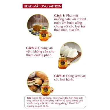 Lọ 380ml Mật ong ngâm Saffron Đông trùng hạ thảo, Táo đỏ, Kỷ tử - Giá chỉ 450k 5 Lọ 380ml Mật ong ngâm Saffron Đông trùng hạ thảo, Táo đỏ, Kỷ tử - Giá chỉ 450k 5