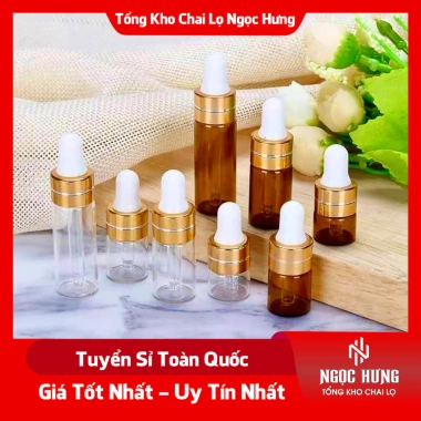 Lọ Chiết Serum Thủy Tinh Mỏng 3ml-5ml - Chai Tinh Dầu Nước Hoa Giá 3.000đ