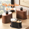 Lọ Đựng Tăm Gỗ Óc Chó Vintage Cao Cấp Hộp Bồng Nắp Đậy Tròn Chống Bụi Giá 70.000₫