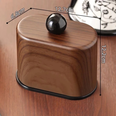 Lọ Đựng Tăm Gỗ Óc Chó Vintage Cao Cấp Hộp Bồng Nắp Đậy Tròn Chống Bụi Giá 70.000₫