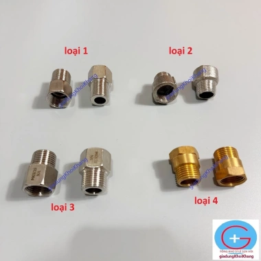 Lơ inox ren 1/2 15mm hàng đẹp, bóng, nối ren trong‑ngoài, giá rẻ 8.000đ