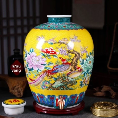 Lọ lưu trữ gốm sứ Jingdezhen kín cho chai 20-50kg - Lọ rượu nồi đất, 585.059₫