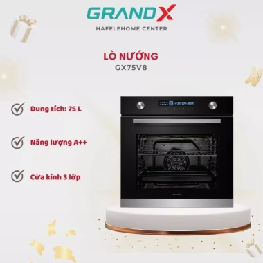 Lò nướng âm tủ GrandX GX75V8 - Cửa kính 3 lớp, an toàn tuyệt đối, tiết kiệm