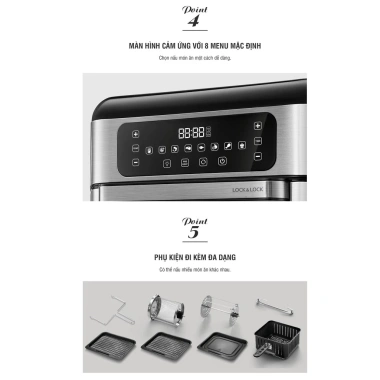 Lò nướng chân không điện tử Lock&Lock 10L Air Fryer Oven màu đen - Giá ưu đãi 2.753.000₫ 5