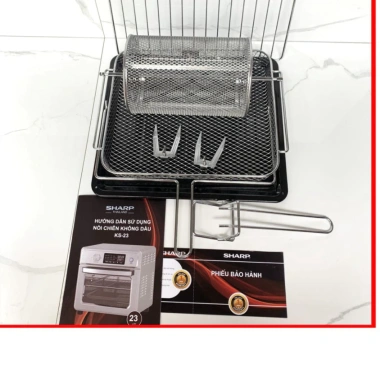 Lò nướng đa năng 2 trong 1 Sharp 23L 2.000W - Nồi chiên không dầu, bảo hành 12 tháng, chỉ 1,650,000đ 3